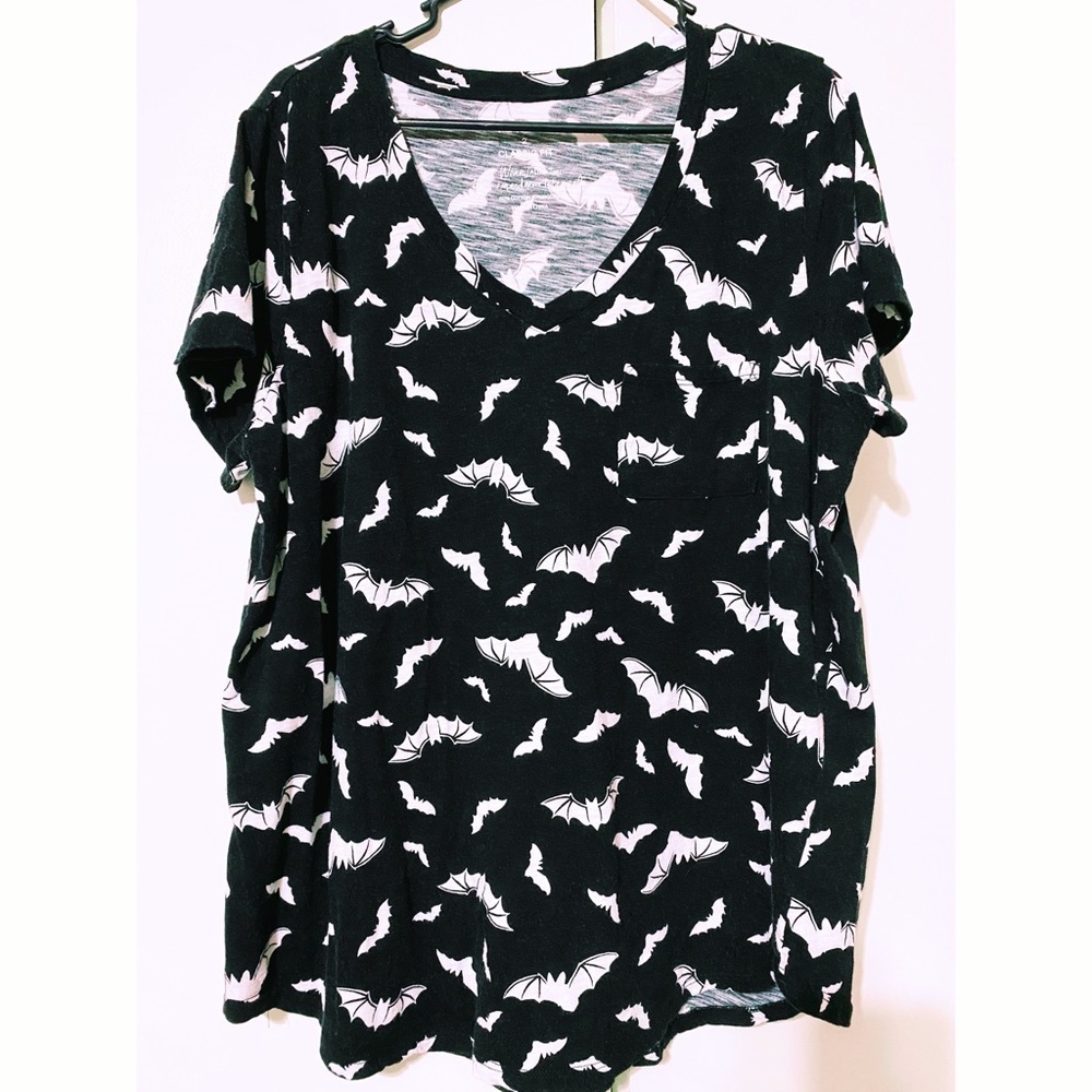 Torrid flying bats black classic fit pocket tee shirt